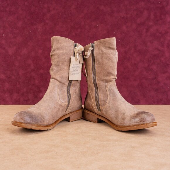 Sofft Women Sharnell Low Distress Black Suede Back Lace-up Mid Calf boots sz 6 - Picture 3 of 8